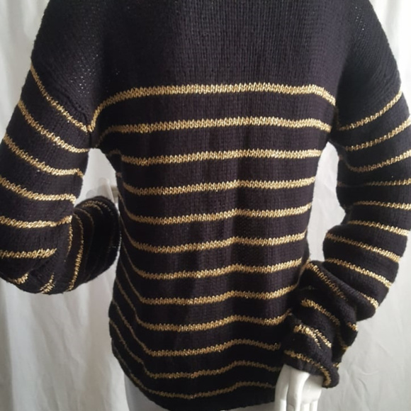 SOLD! ALC Black Gold Metallic Sweater Size XS - Picture 3 of 3